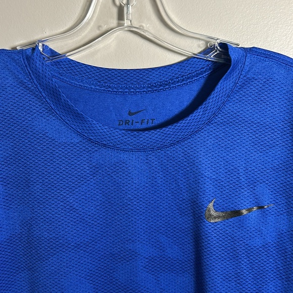 Nike Superset Dri-Fit Blue waffle knit Polyester Y2K Performance T-Shirt Size XL - Picture 2 of 11